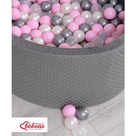Ball-pit minky with balls 200pcs- dark gray