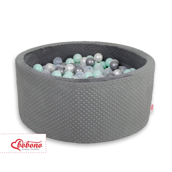 Ball-pit minky with balls 200pcs- dark gray