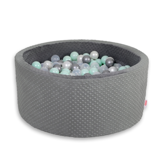Ball-pit minky with balls 200pcs- dark gray