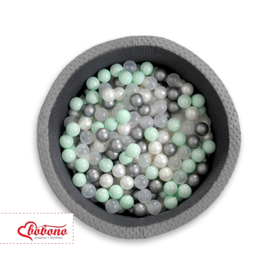 Ball-pit minky with balls 200pcs- dark gray