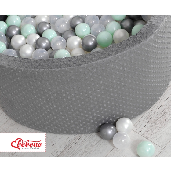 Ball-pit minky with balls 200pcs- dark gray