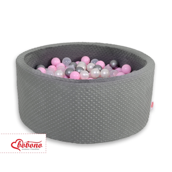 Ball-pit minky with balls 200pcs- dark gray