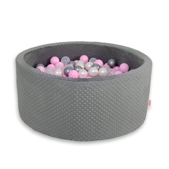 Ball-pit minky with balls 200pcs- dark gray
