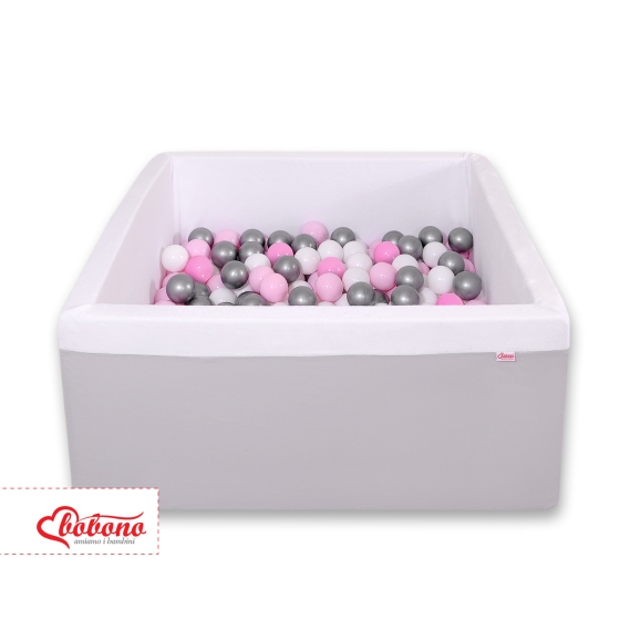 Ball-pit minky with balls 200pcs - Gray
