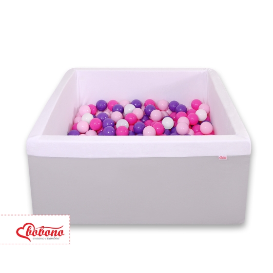 Ball-pit minky with balls 200pcs - Gray