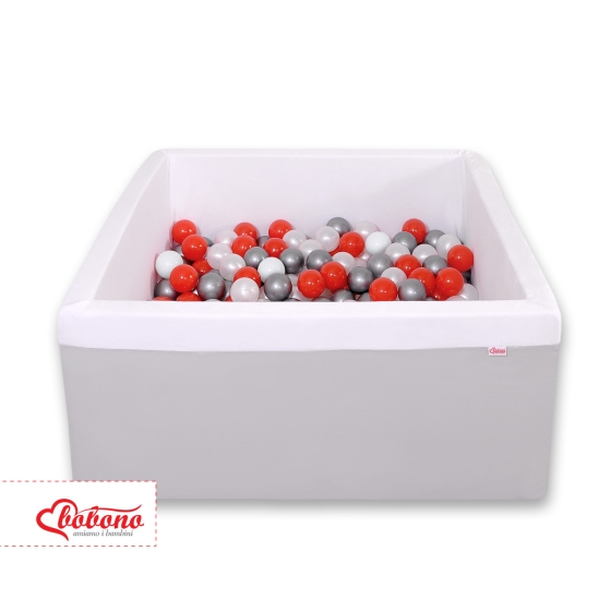 Ball-pit minky with balls 200pcs - Gray