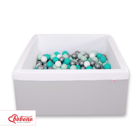 Ball-pit minky with balls 200pcs - Gray