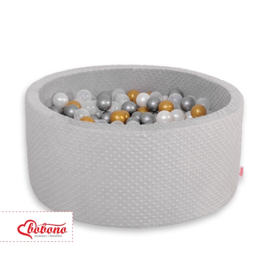Ball-pit minky with balls 200pcs- gray