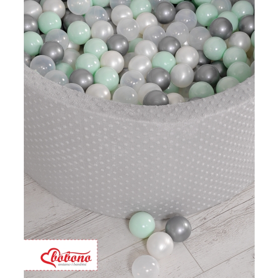 Ball-pit minky with balls 200pcs- gray