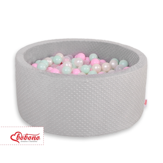 Ball-pit minky with balls 200pcs- gray