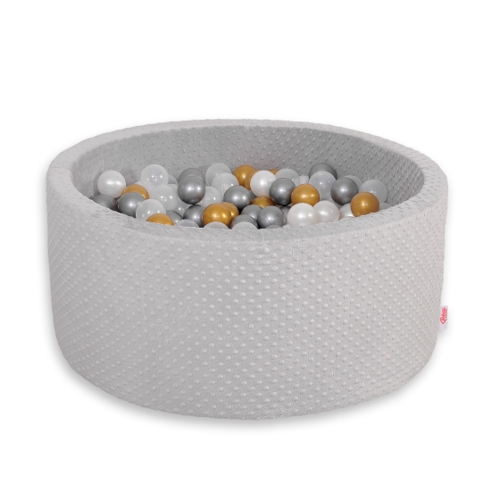 Ball-pit minky with balls 200pcs- gray