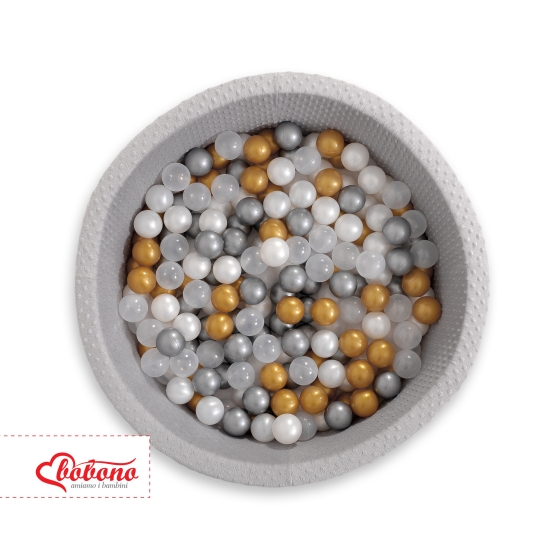 Ball-pit minky with balls 200pcs- gray
