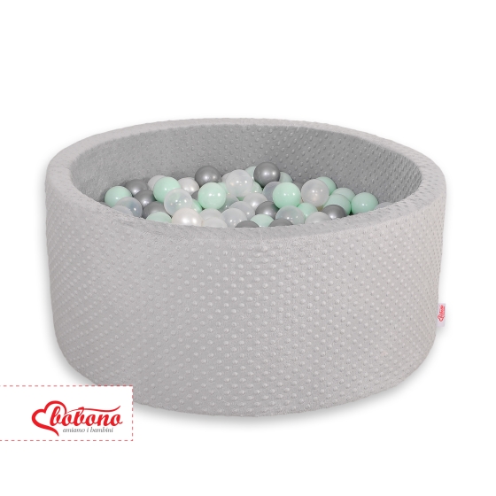 Ball-pit minky with balls 200pcs- gray