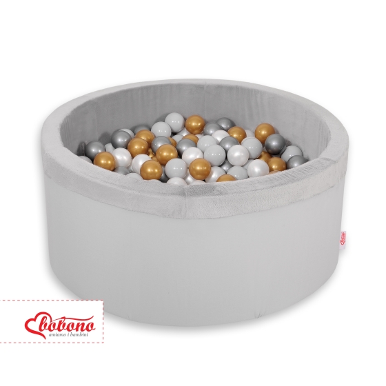 Ball-pit minky with balls 200pcs - gray