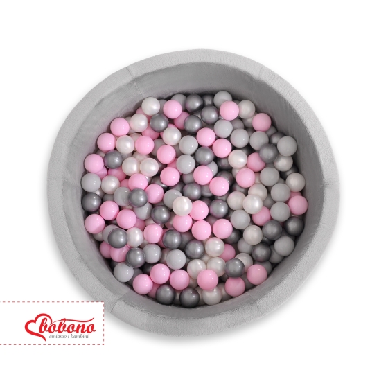 Ball-pit minky with balls 200pcs - gray