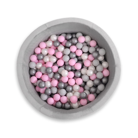 Ball-pit minky with balls 200pcs - gray