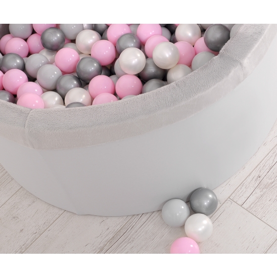 Ball-pit minky with balls 200pcs - gray