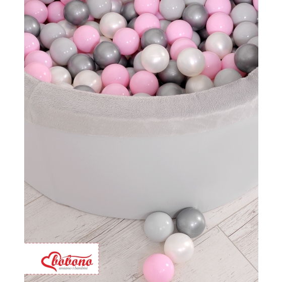Ball-pit minky with balls 200pcs - gray