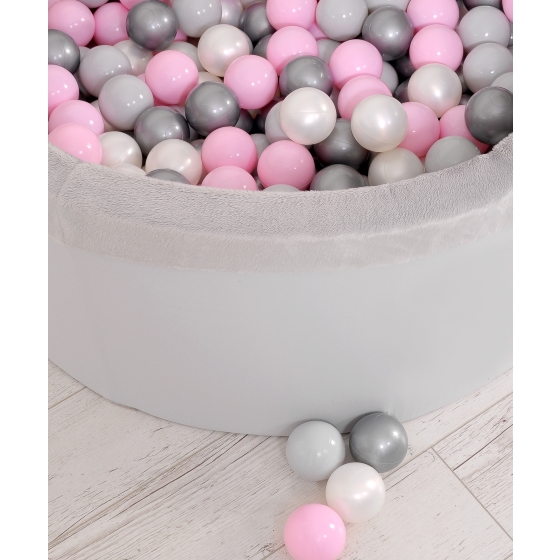 Ball-pit minky with balls 200pcs - gray