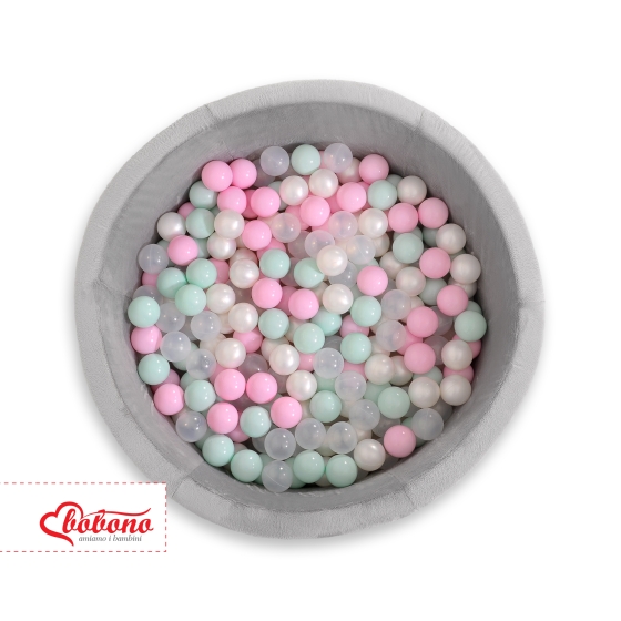 Ball-pit minky with balls 200pcs - gray