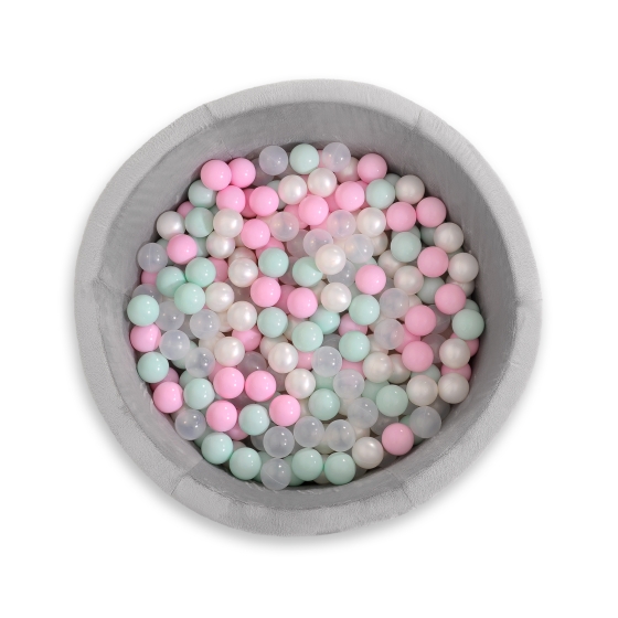 Ball-pit minky with balls 200pcs - gray
