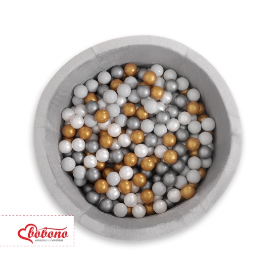 Ball-pit minky with balls 200pcs - gray