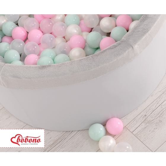 Ball-pit minky with balls 200pcs - gray