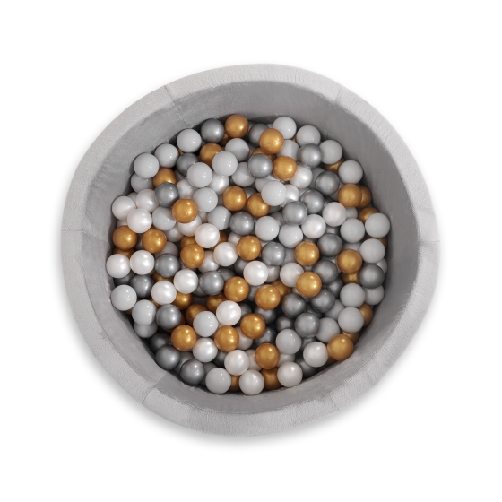 Ball-pit minky with balls 200pcs - gray