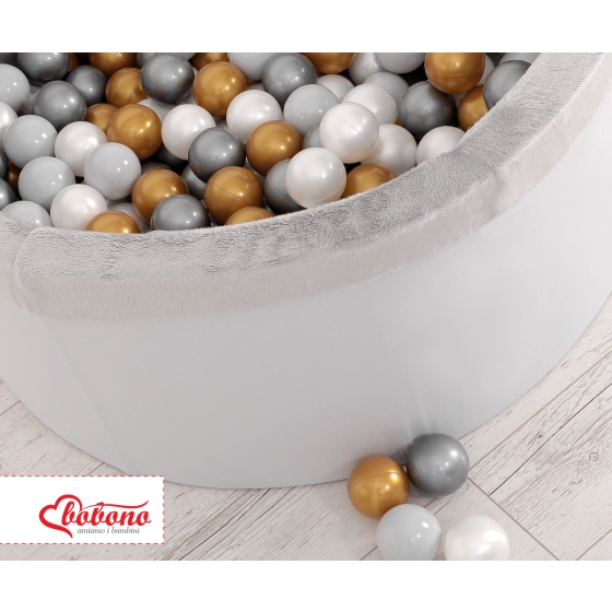 Ball-pit minky with balls 200pcs - gray