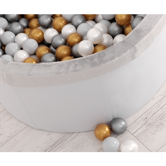 Ball-pit minky with balls 200pcs - gray