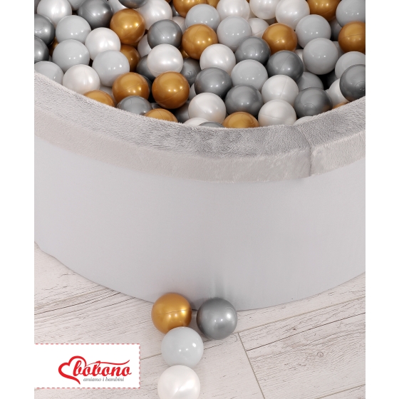 Ball-pit minky with balls 200pcs - gray