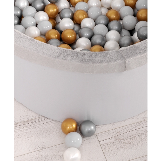 Ball-pit minky with balls 200pcs - gray
