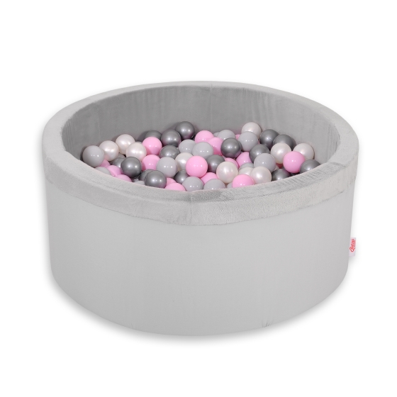 Ball-pit minky with balls 200pcs - gray