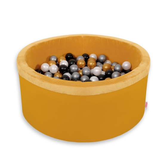 Ball-pit minky with balls 200pcs - honig gelb
