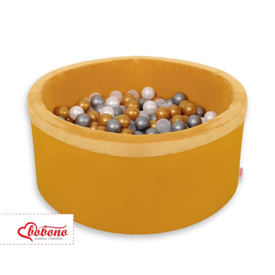 Ball-pit minky with balls 200pcs - honig gelb