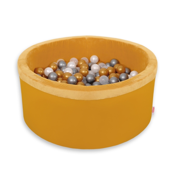Ball-pit minky with balls 200pcs - honig gelb