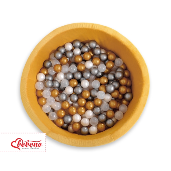 Ball-pit minky with balls 200pcs - honig gelb