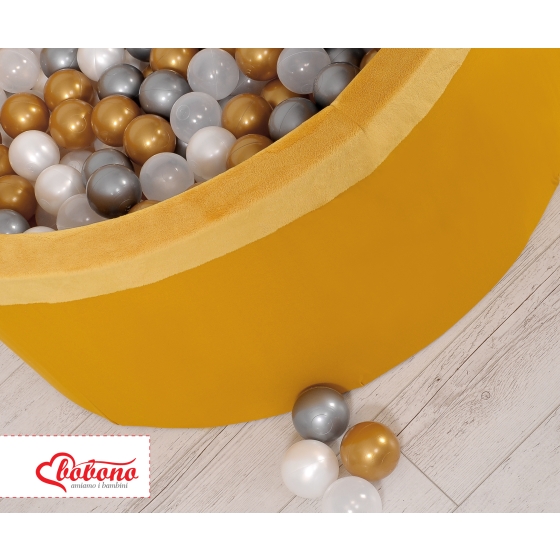 Ball-pit minky with balls 200pcs - honig gelb