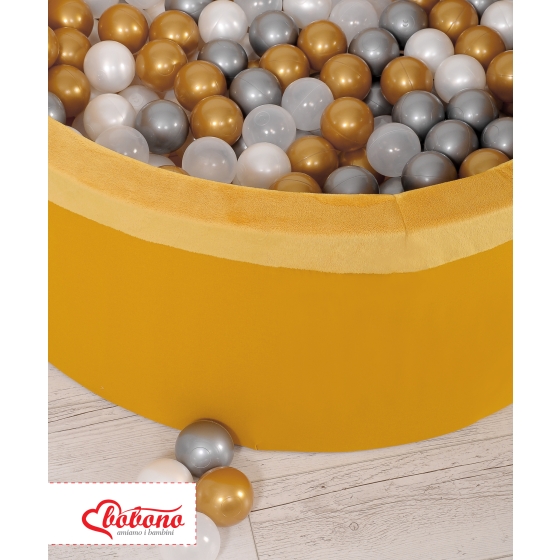 Ball-pit minky with balls 200pcs - honig gelb