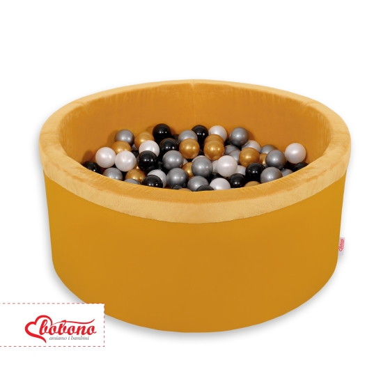 Ball-pit minky with balls 200pcs - honig gelb