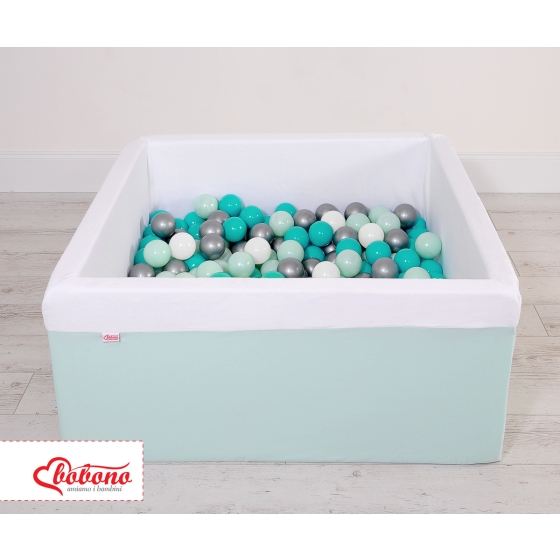 Ball-pit minky with balls 200pcs - mint