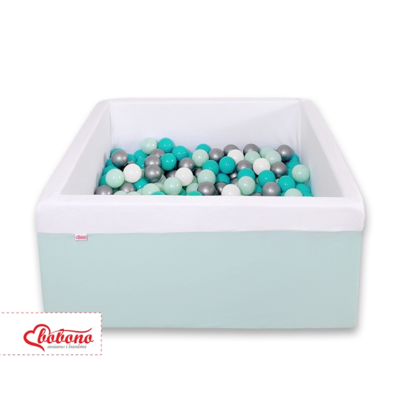 Ball-pit minky with balls 200pcs - mint