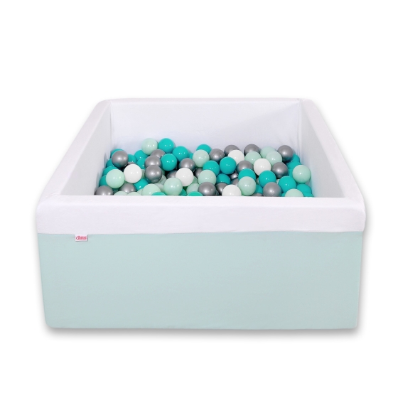 Ball-pit minky with balls 200pcs - mint