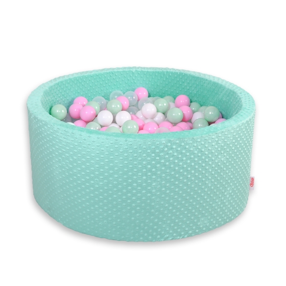 Ball-pit minky with balls 200pcs- mint