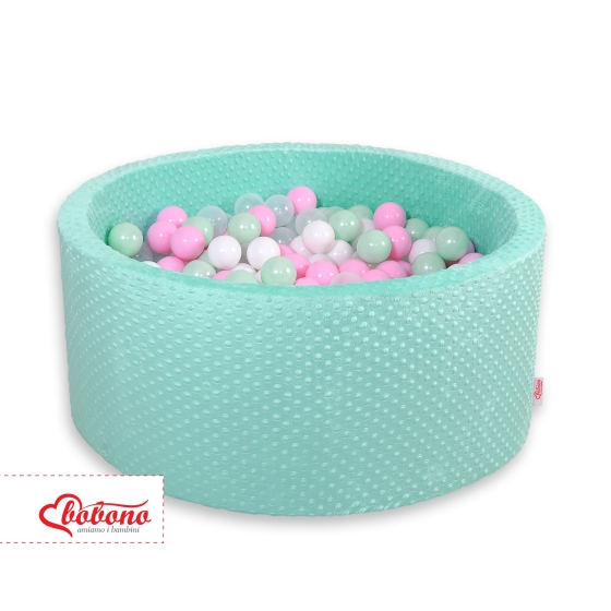 Ball-pit minky with balls 200pcs- mint