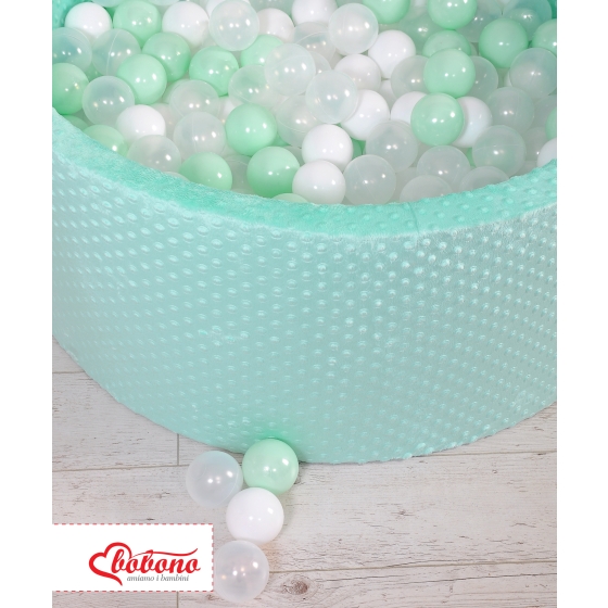 Ball-pit minky with balls 200pcs- mint