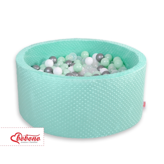 Ball-pit minky with balls 200pcs- mint