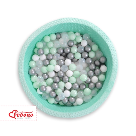 Ball-pit minky with balls 200pcs- mint