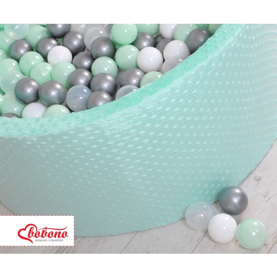 Ball-pit minky with balls 200pcs- mint