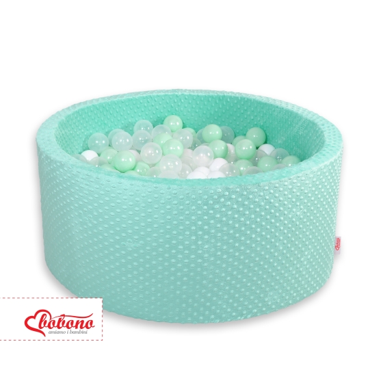 Ball-pit minky with balls 200pcs- mint